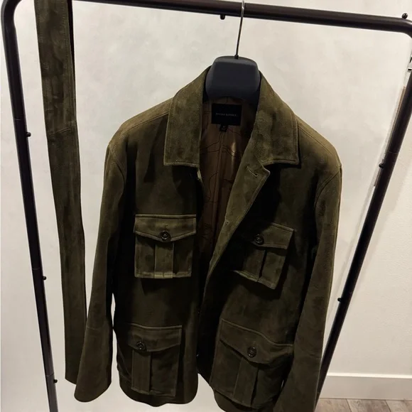 Banana Republic Men's Olive Suede Field Jacket - Picture 4 of 7